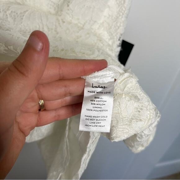 NWT Lulus 'Til Sunrise White Lace Strapless Bodycon Mini Dress Size Small - Picture 8 of 8